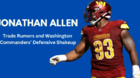 Jonathan Allen in a Washington Commanders jersey during a game.