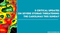 Severe storms in the Carolinas with damaging winds and tornado threat